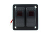 Alu panel switch, ON/OFFx2 Red