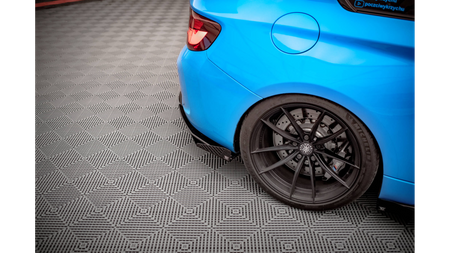 Splitter BMW 2 F87 M-Pack Tył Boczne Street Pro Black-Red + Gloss Flaps