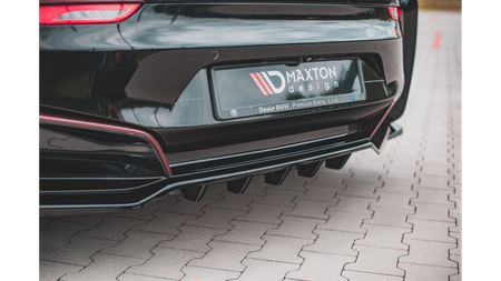 Splitter BMW i8 I12 Rear Central with Diffuser Gloss Black