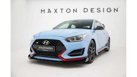 Splitter Hyundai Veloster N Mk2 Front Street Pro Black + Gloss Flaps