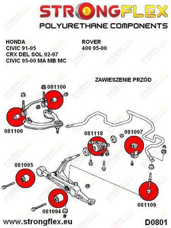 Front suspension bush kit