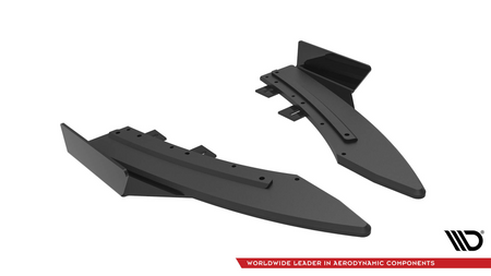 Splitter Audi A5 8T S-Line Tył Boczne Street Pro Black-Red + Gloss Flaps