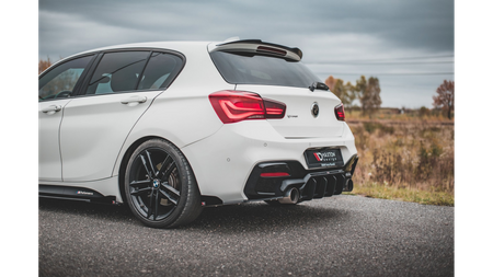 Splitter BMW 1 F20 M140i Rear Side Racing Durability v.3 Black + Gloss Flaps