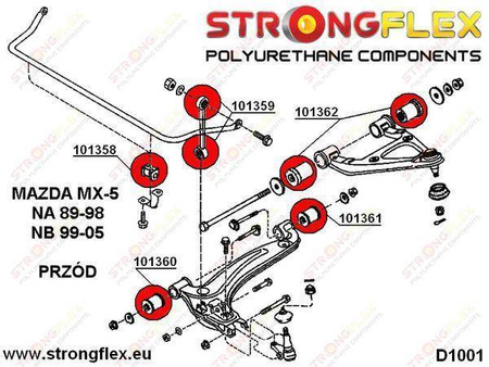 Front suspension polyurethane bush kit