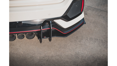 Dokładka Honda Civic X Type-R Zderzak Tył + Flaps Black-Red Racing Durability v.2