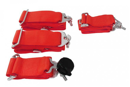 Racing seat belts 4p 3" Red - Quick