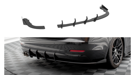 Splitter BMW 4 F36 Tył Boczne Street Pro Black + Gloss Flaps