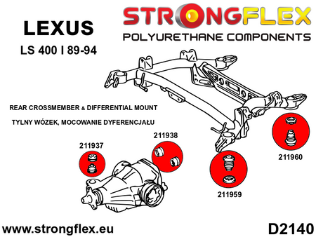 Rear crossmember bush kit