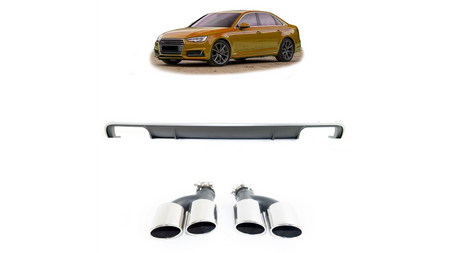 Diffuser Audi A4 B9 Rear with Pipes