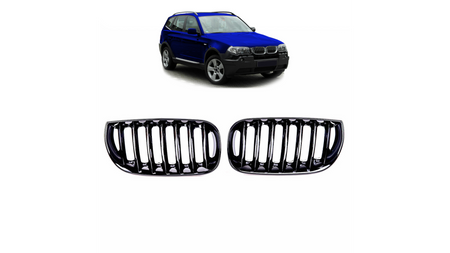 Grill BMW X3 E83 pojedyncze żeberka Gloss Black