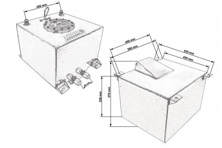 Zbiornik paliwa TurboWorks 50L z czujnikiem Srebrny