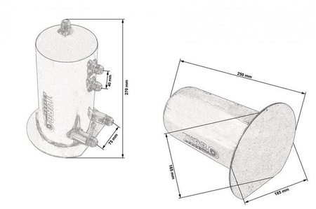 Zbiornik paliwa TurboWorks 2,5L + Fittings Swirl Pot