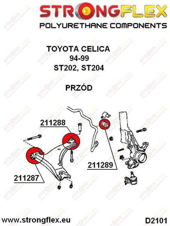Front suspension polyurethane bush kit sport
