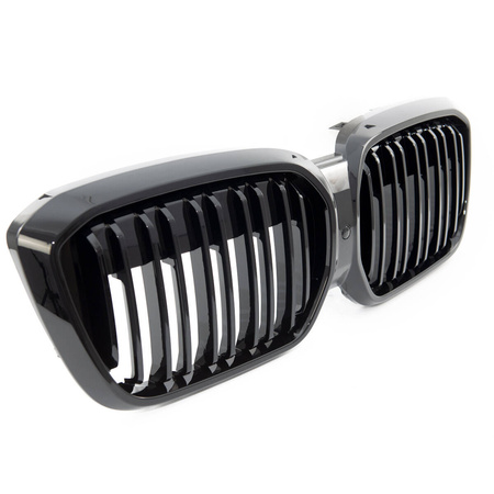 Grill BMW iX3 G08 podwójne żeberka Gloss Black