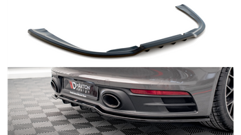 Central Rear Splitter (with vertical bars) Porsche 911 Carrera 4S 992 Gloss Black