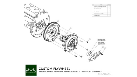 Koło zamachowe BMW M50 M52 M54 S50 S52 S54 - BMW M57N HGD JGA - 215MM / 8.46"