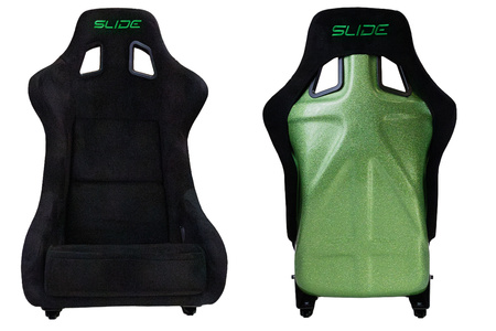 Racing seat SLIDE KS2 Premium Black & Welur Green Glitter