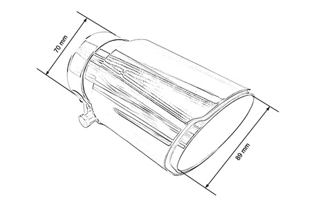 Exhaust 89mm Inlet 70mm Polished