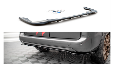 Splitter Peugeot Partner Long III Rear Central with Diffuser Gloss Black