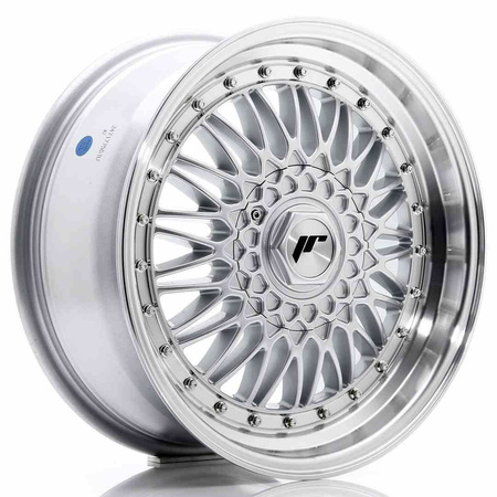 JR Wheels JR9 17x7,5 ET20-35 BLANK Silver w/Machined Lip+Silver Rivets