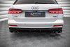 Diffuser Audi A6 C8 S-Line Rear Valance + Exhaust Ends Imitation Black