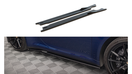 Side Skirts Diffusers V.1 Porsche 911 Carrera Aero / Carrera GTS 992 Gloss Black