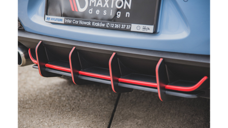 Diffuser Hyundai I30 III N Rear Racing Durability v.1 Black-Red