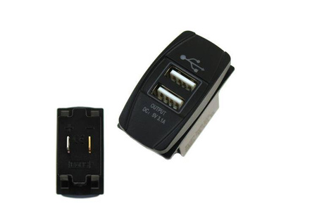 Socket 12/24V 2xUSB (3.1A) LED