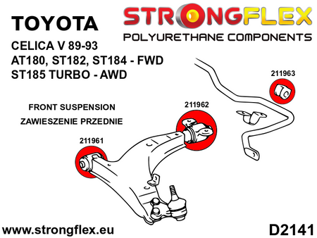 Front suspension bush kit SPORT