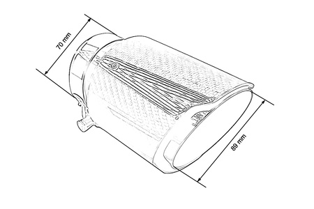 Exhaust 89mm Inlet 70mm Carbon Gloss