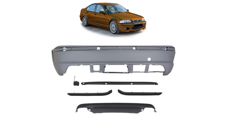 Bumper BMW 3 E46 Rear with Diffuser