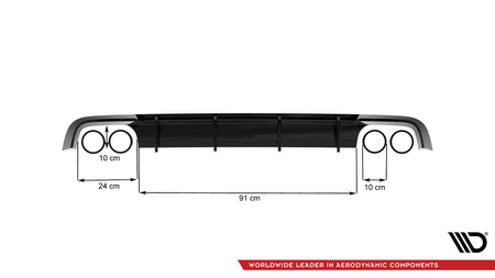 Diffuser Audi A6 C7 Facelift S-Line Rear Valance Gloss Black