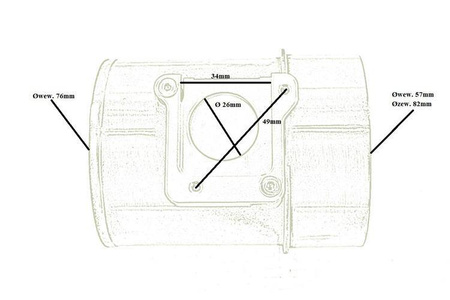 Adapter przepływomierza Rura 80mm Subaru Impreza WRX