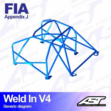 Roll Cage FORD Fiesta (Mk8) (JHH) 3-doors Hatchback WELD IN V4