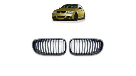 Grill BMW 3 E90 E91 Facelift pojedyncze żeberka Matt Black