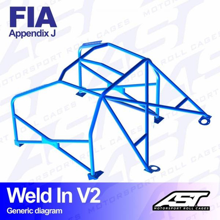 Roll Cage BMW (E28) 5-Series 4-doors Sedan RWD WELD IN V2