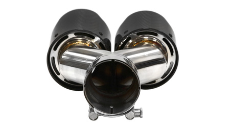 Exhaust Tip 101mmx2 enter 76mm Carbon Gloss Set