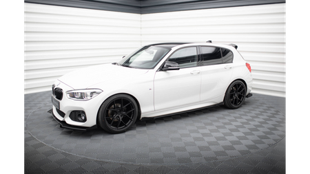 Dokładki Progów Racing Durability v.2 + Flaps BMW 1 F20 M135i / M140i / M-Pack Black + Gloss Flaps