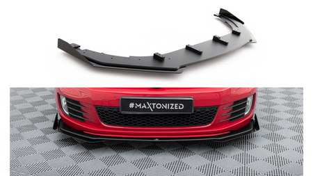 Splitter Volkswagen Golf VI GTI przód Racing Durability v.3 + flaps Black-Red