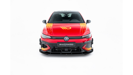 Splitter Volkswagen Golf GTI Clubsport Mk8 Facelift Front Street Pro Black-Red + Gloss Flaps