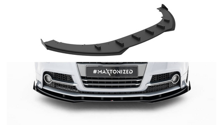 Splitter Audi TT S S-Line 8J Facelift Przód Street Pro Black-Red + Gloss Flaps