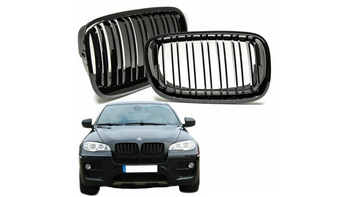 Grill BMW X6 E71 E72 X5 E70 podwójne żeberka Gloss Black