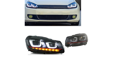 Headlights Halogen Red suitable for VW GOLF VI 2008-2014