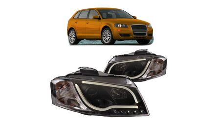 Lights Audi A3 8P Front Black