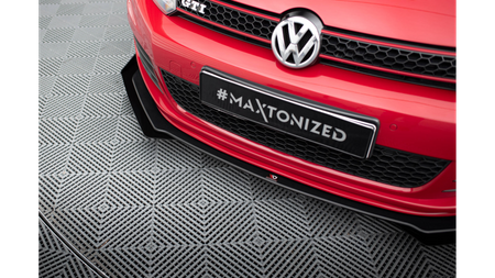 Splitter Volkswagen Golf VI GTI przód Racing Durability v.3 + flaps Black-Red