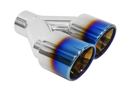 Exhaust Tip 89mmx2 enter 60mm Polished Burn Right 