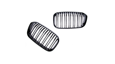 Grill BMW 1 F20 F21 Facelift podwójne żeberka Gloss Black