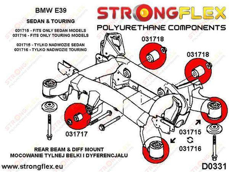 Rear beam mounting bush kit E39 Touring