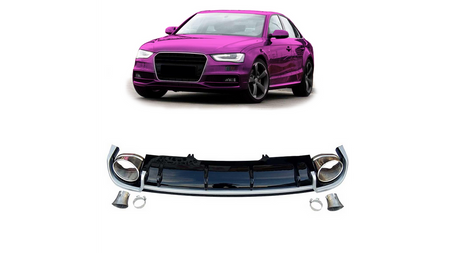 Diffuser Audi A4 B8 Facelift Rear with Pipes