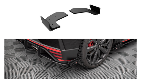 Splitter Hyundai I20 N III Rear Side Street Pro Black-Red + Gloss Flaps